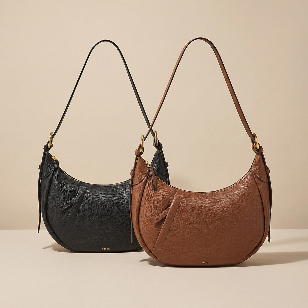 Sutton 真皮半月斜背包 (兩色可選)