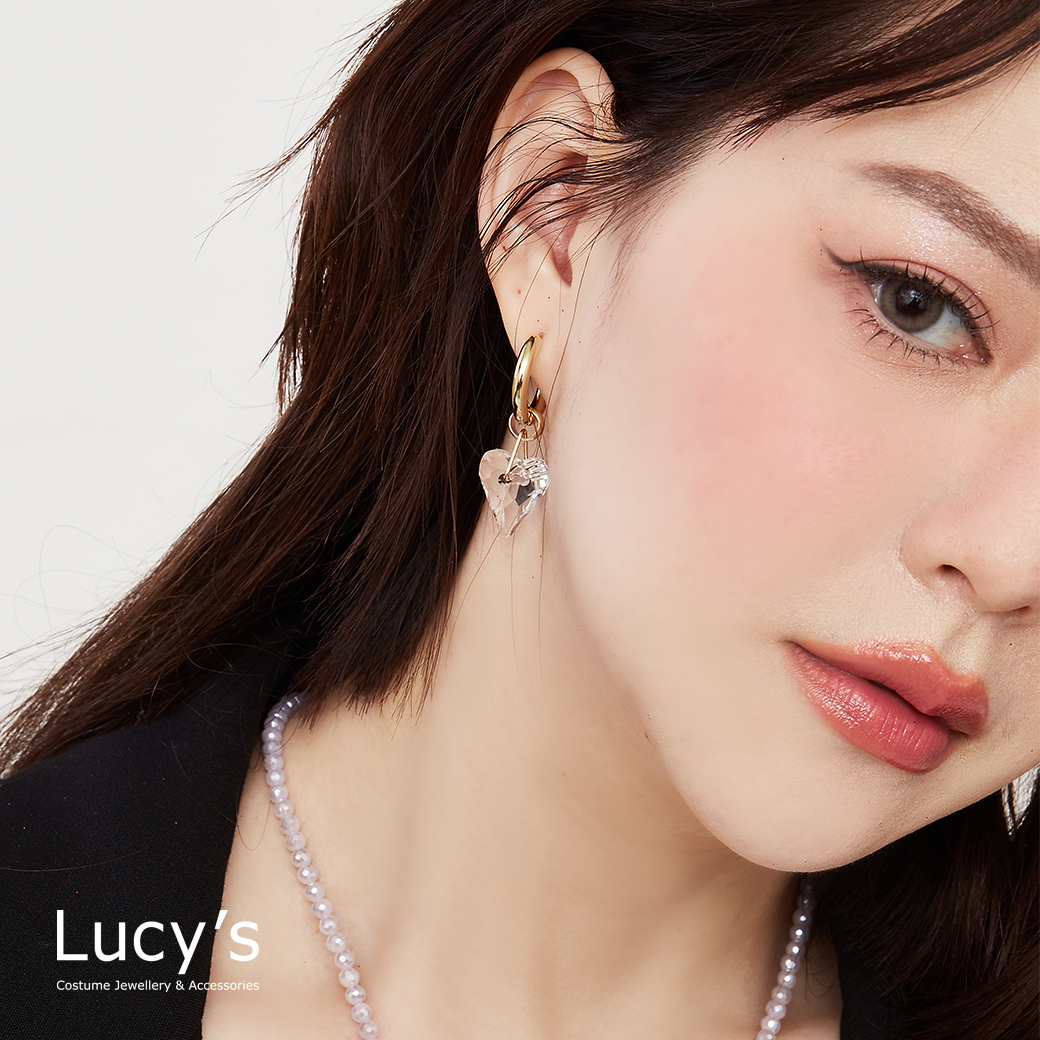 幻彩愛心 易扣耳環 (三色) (128519/128520/128521)