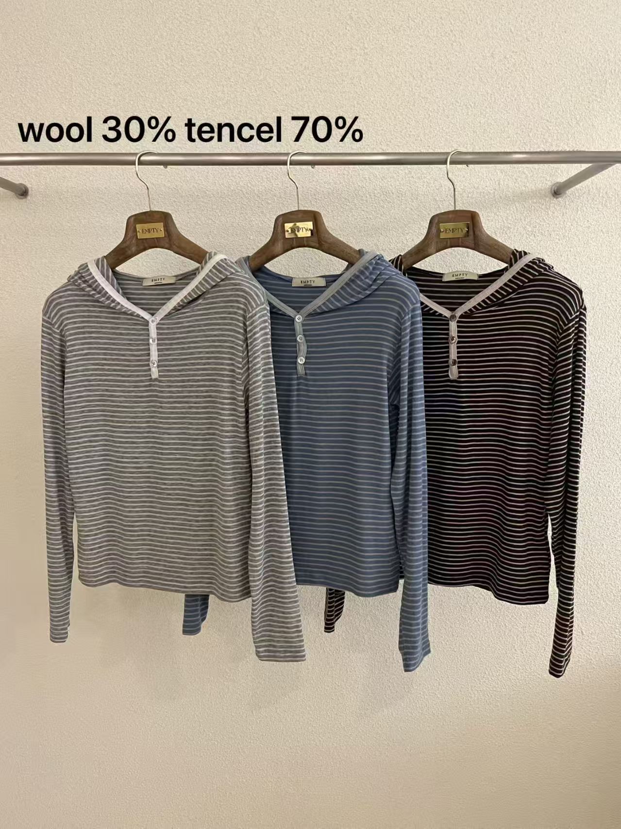 EP5411 橫間紐扣領口連帽上衣 *特價* (優惠碼同充值購物金不適用)