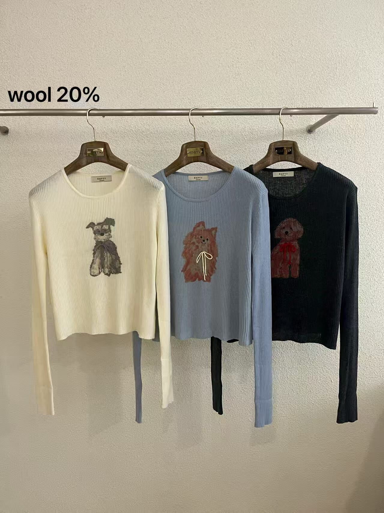 EP5412 直紋狗狗圓領上衣 *特價* (優惠碼同充值購物金不適用)