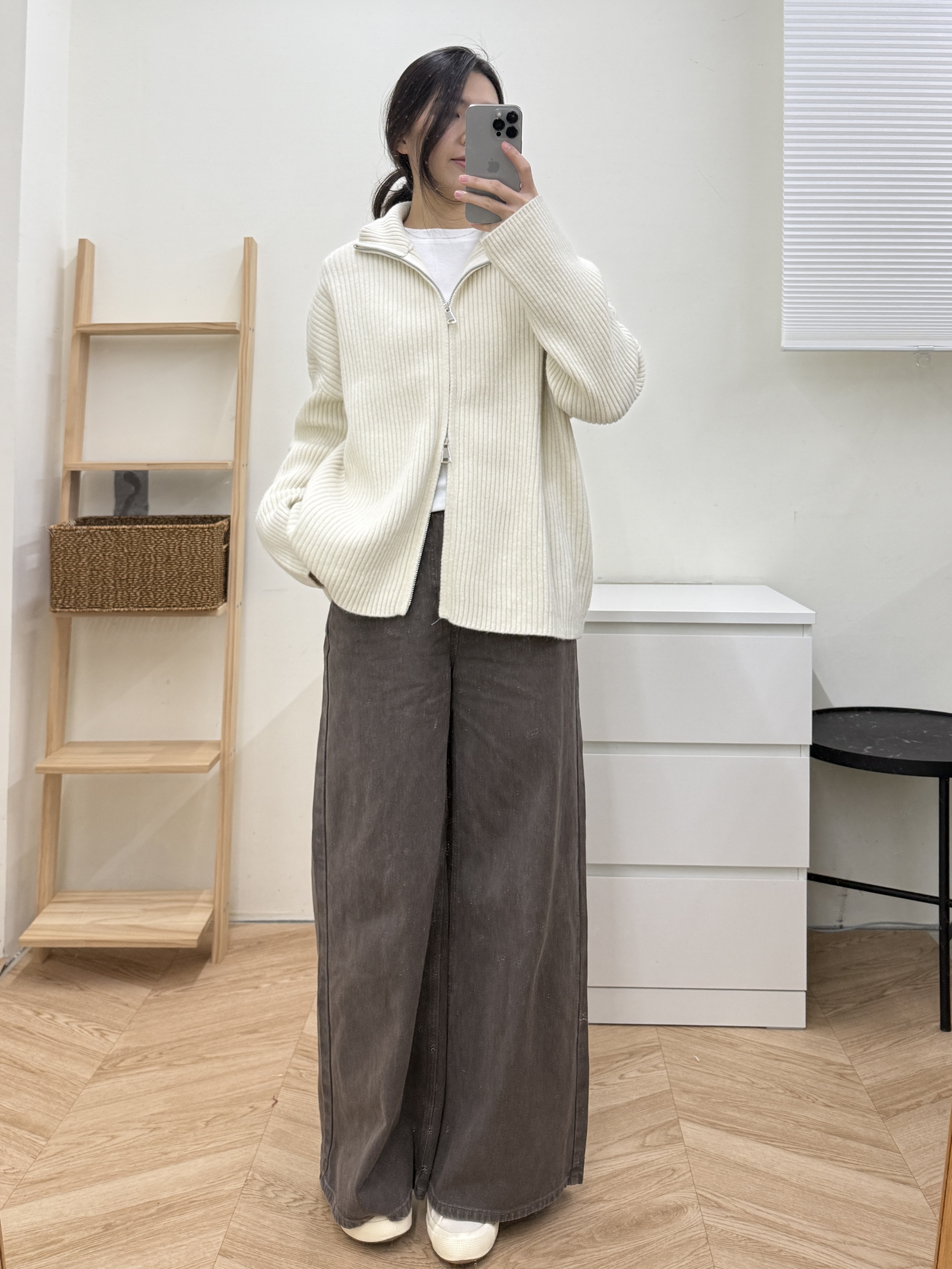 坑條雙拉鍊毛衣外套*3色