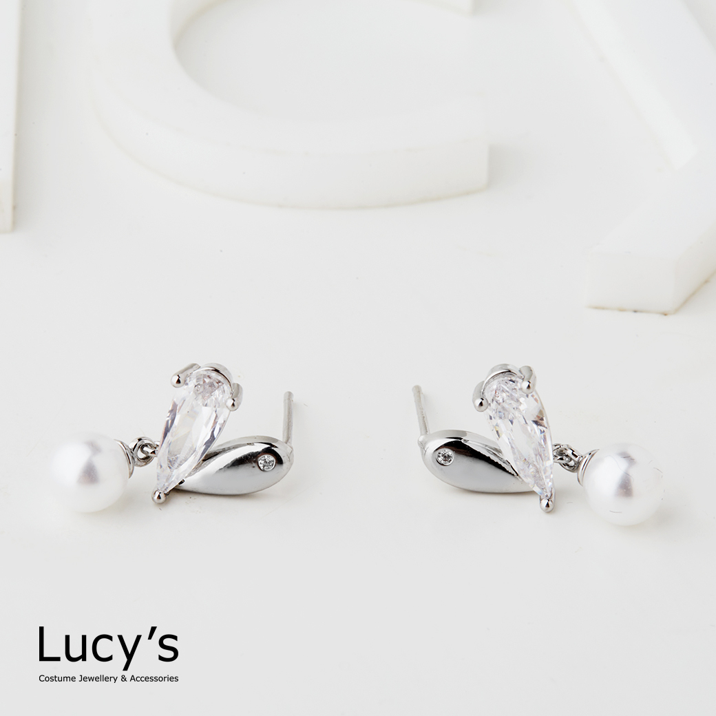 珍珠心光 耳環 (三色) (128697/128698/128699)