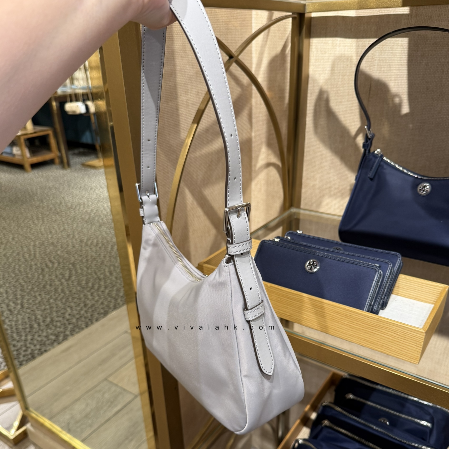 Tory Burch - Nylon Small Zip Top Shoulder Bag (177335)