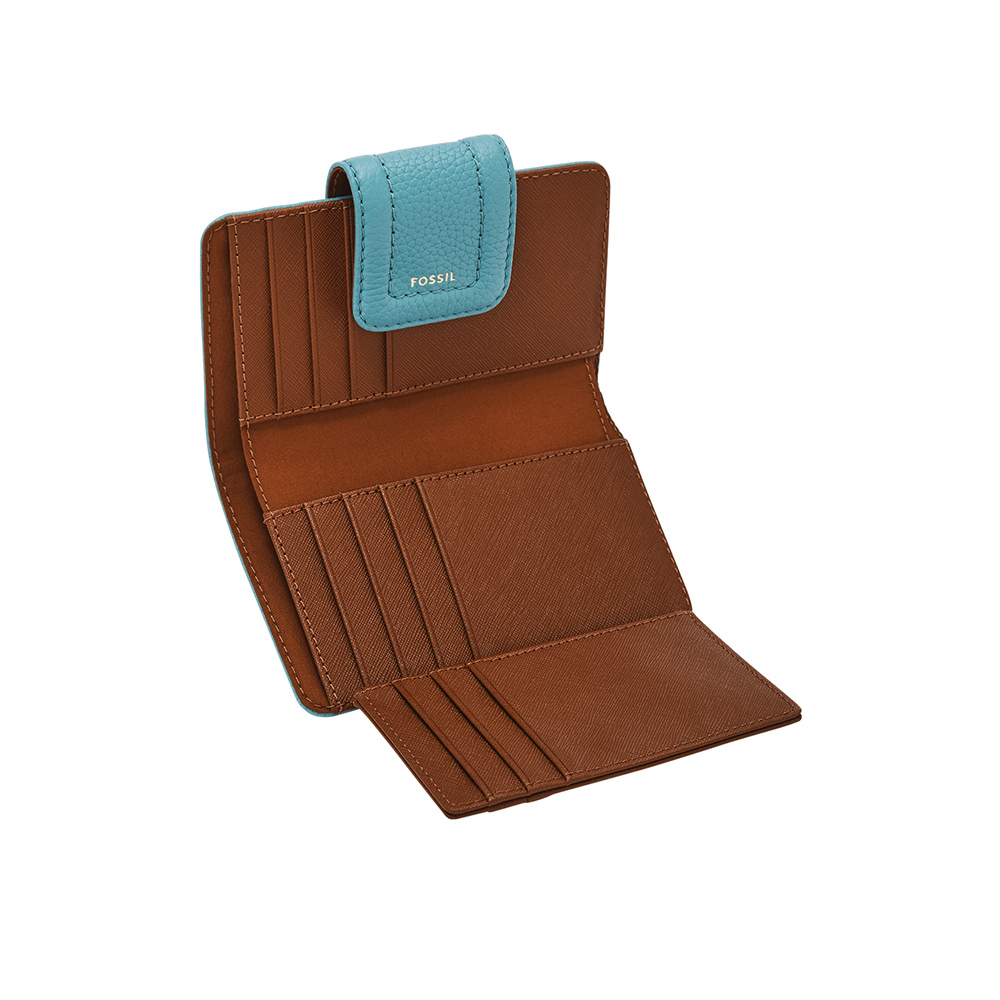 Madison 真皮扣式短夾-藍色 SWL2901424