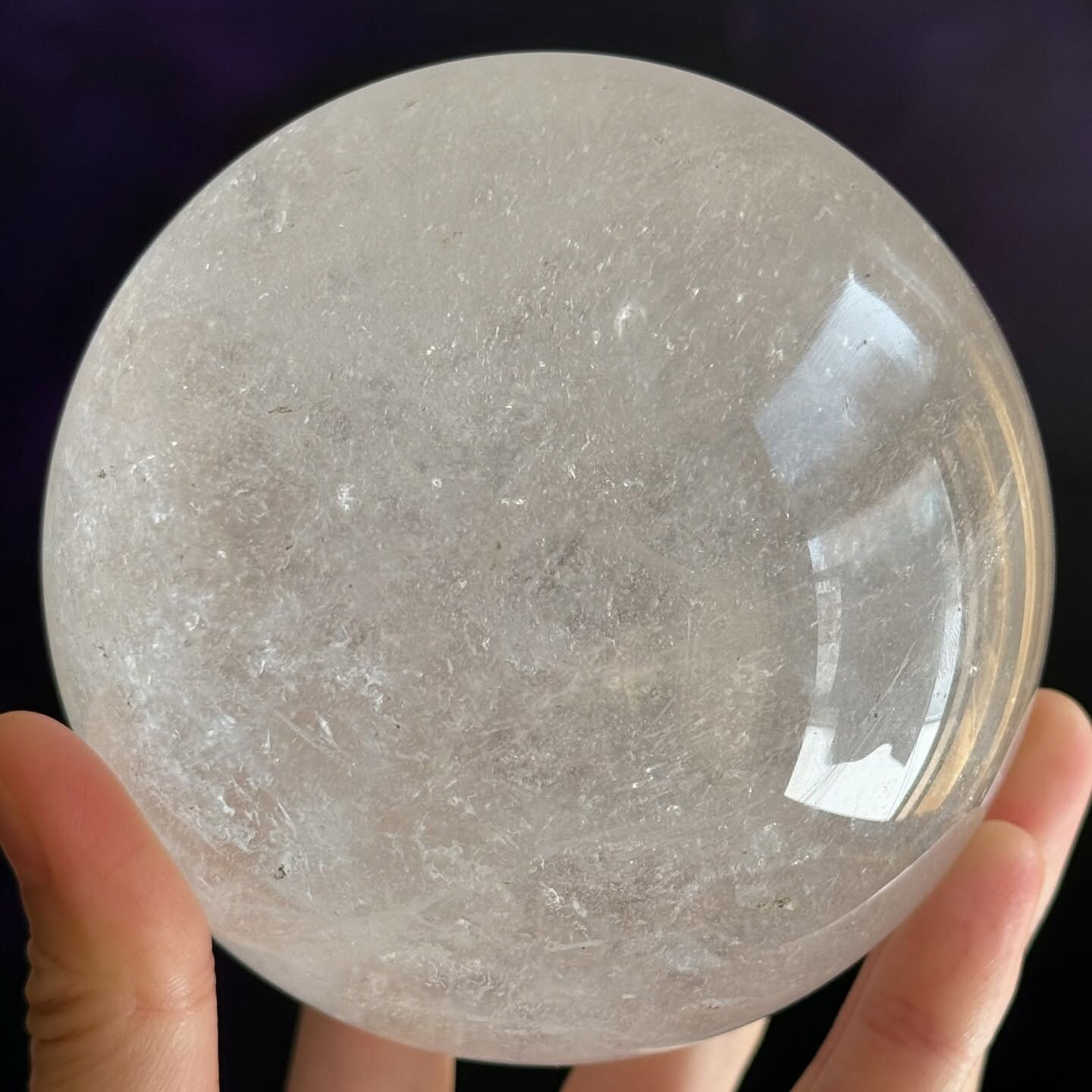 [原石] 白水晶球 8公分