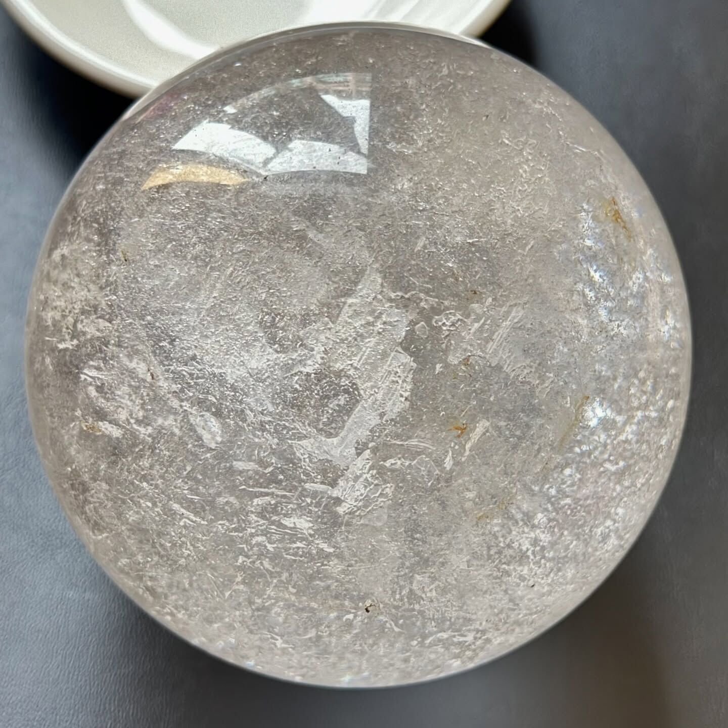 [原石] 白水晶球 8公分