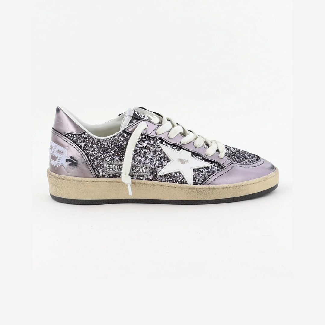 1FF0101-402 [GOLDEN GOOSE] Ball Star Sneakers Grey/Purple/White (SS26) #GWF00117.F008065.60657 (S-EU-E)