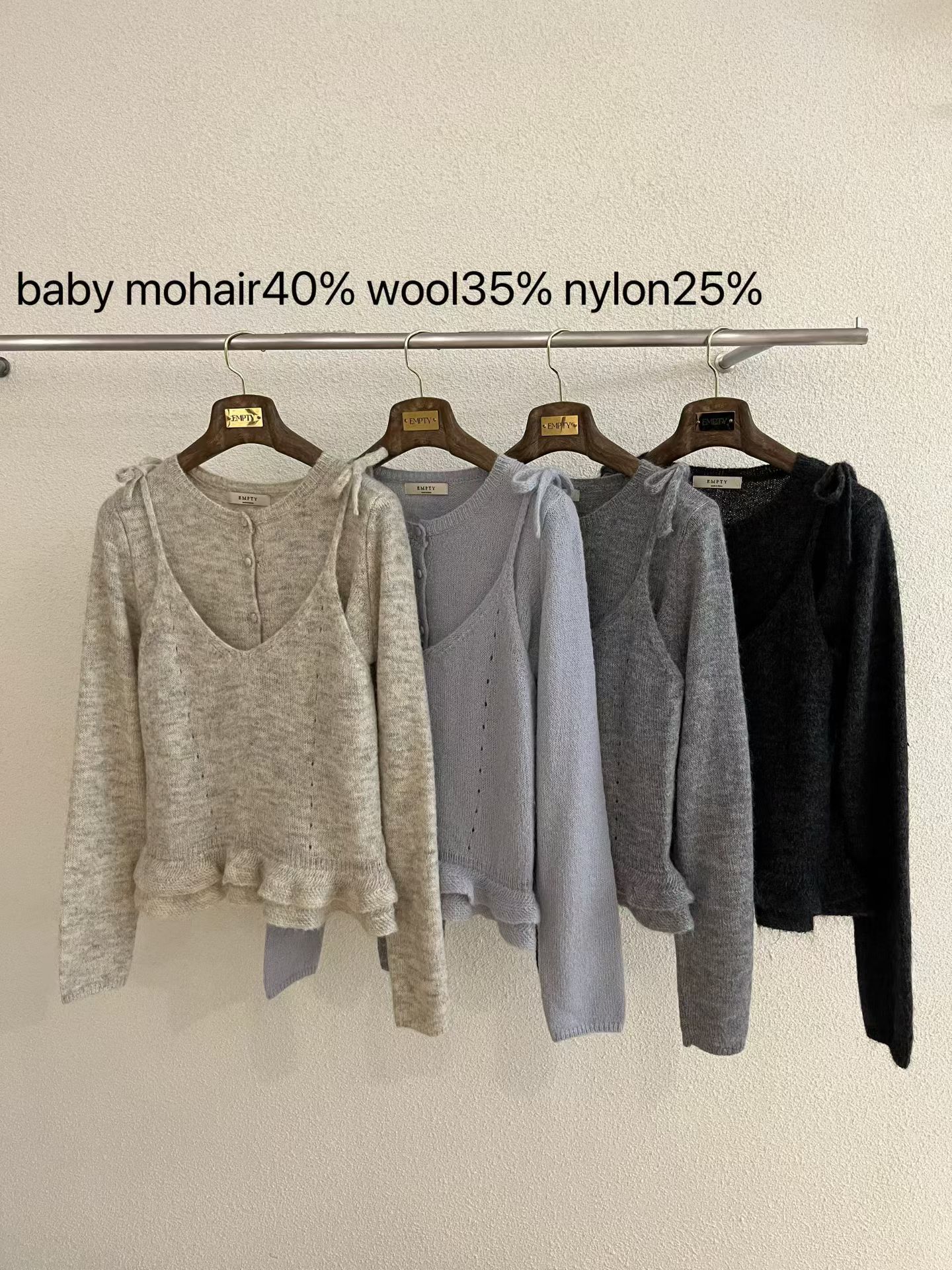 EP5425 羊毛兩背心長袖外套 *特價* (優惠碼同充值購物金不適用)