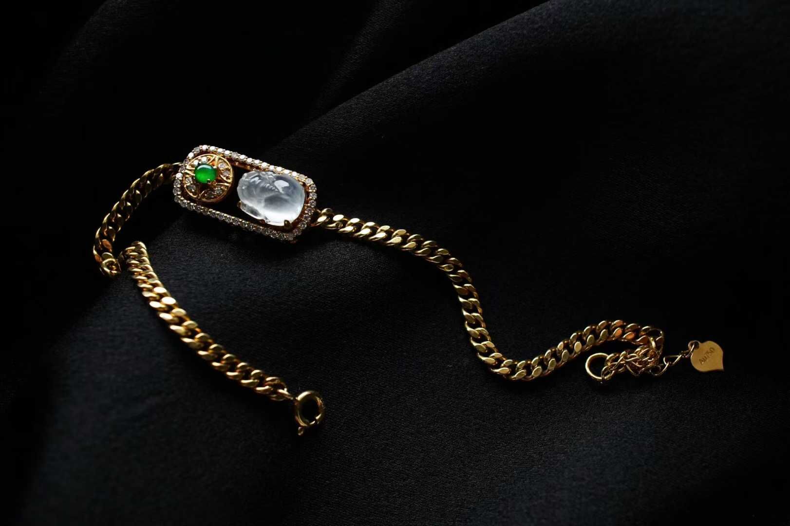 122827 翡翠高冰貔貅手鏈