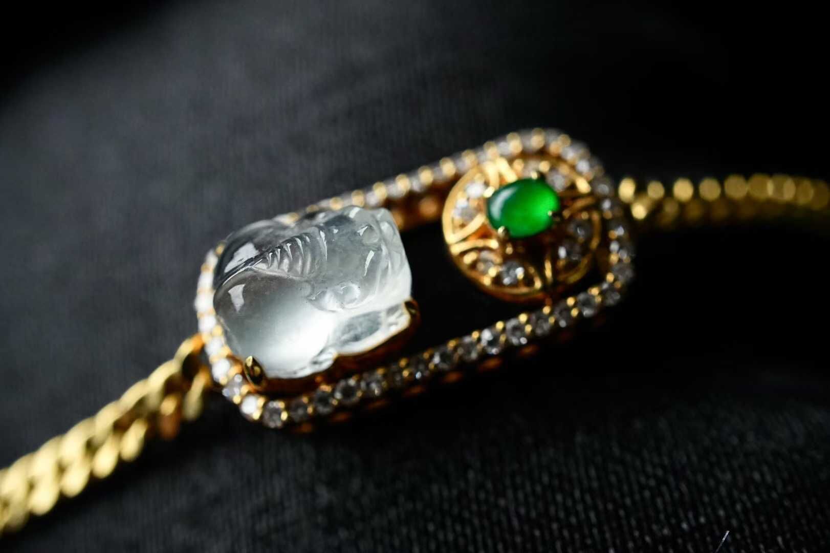 122827 翡翠高冰貔貅手鏈