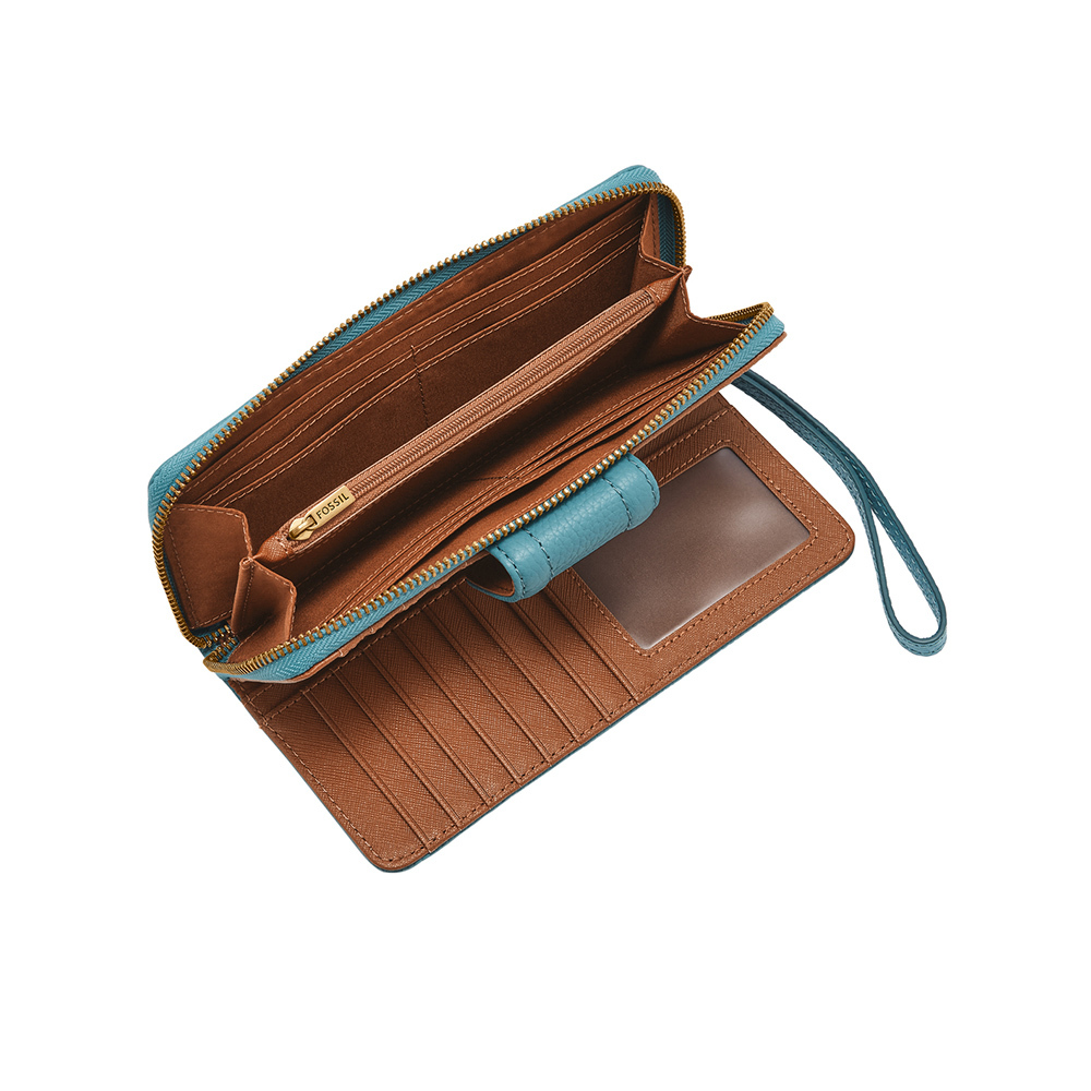 Madison 真皮扣式長夾-藍色 SWL2903424