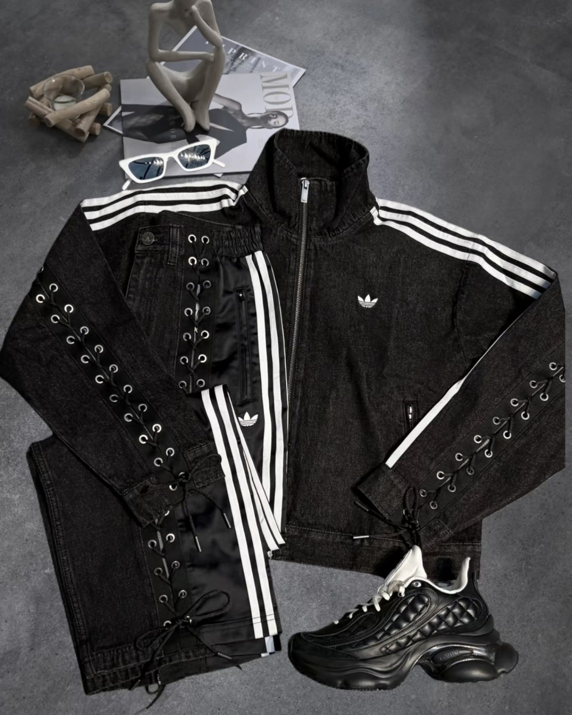 【預購】ADIDAS ORIGINALS OZVENUZ 菱格紋 黑色 KJ3972