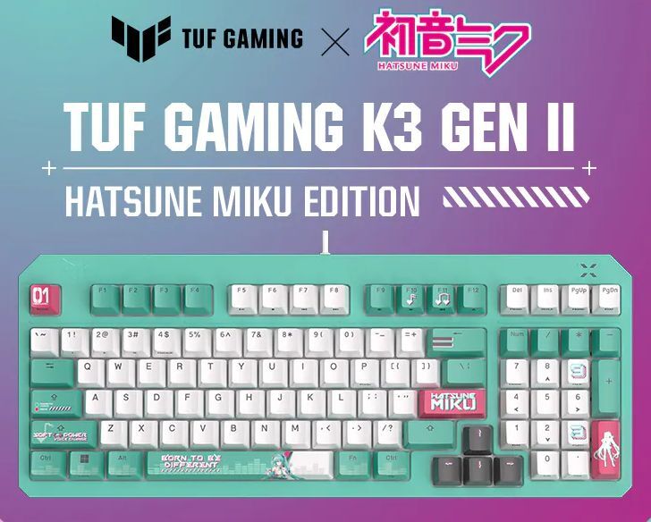 ASUS TUF GAMING K3 GEN II MIKU Edition 【初音未來聯名款】電競鍵盤
