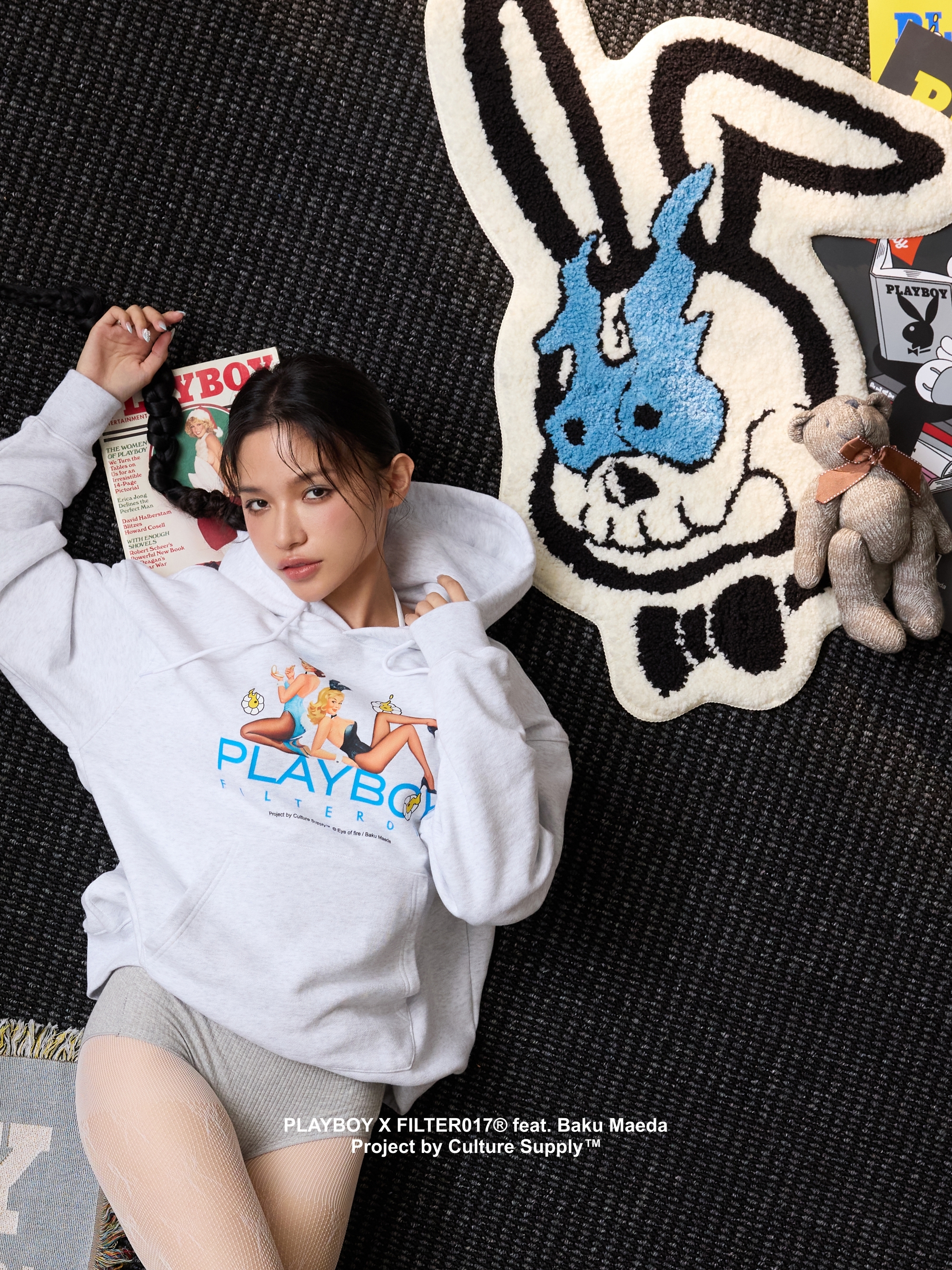 PLAYBOY X FILTER017® feat. Baku Maeda Pin-up Girl Hoodie / 畫報女郎帽T