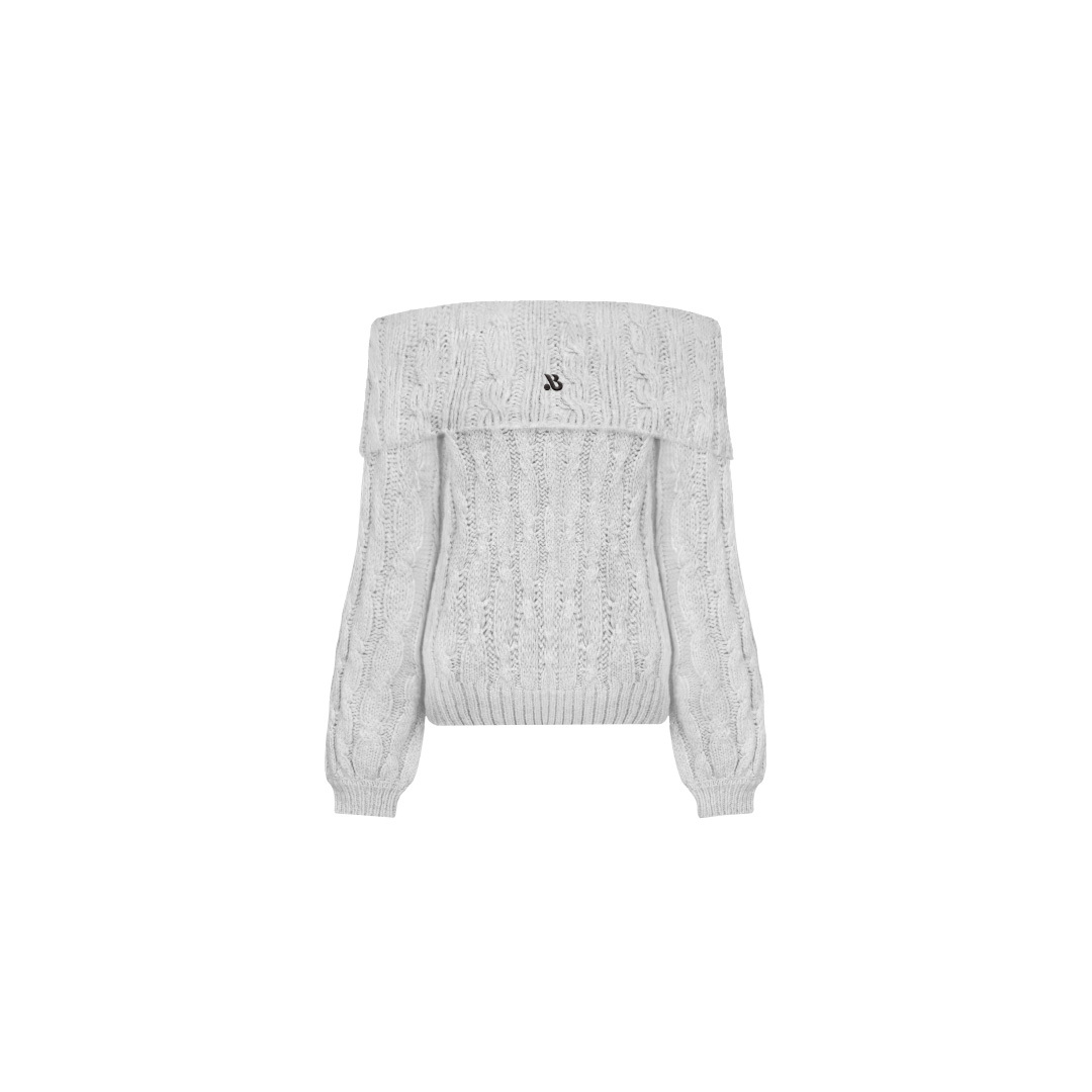 松灰針織平口上衣