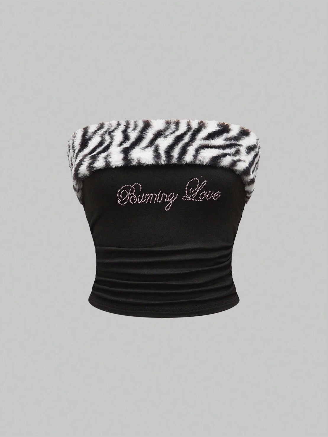 斑馬毛水鑽背心