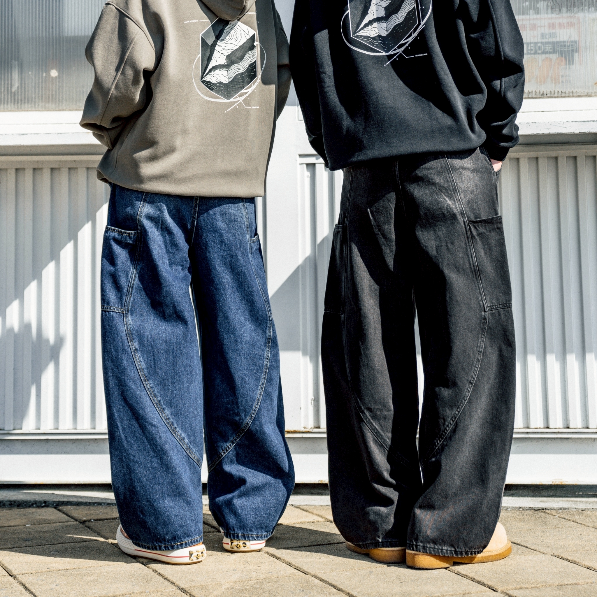 #預購 SBG 立體剪裁貼袋牛仔彎刀褲 兩色 SB585