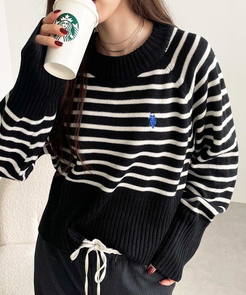 獨家聯名| GeeRA × U.S. POLO ASSN. 條紋短針織衫5色