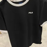 [S] FILA BLACK BASIC LINEAR RINGER TEE, FS2RSH2151F-BLK (SFL520)