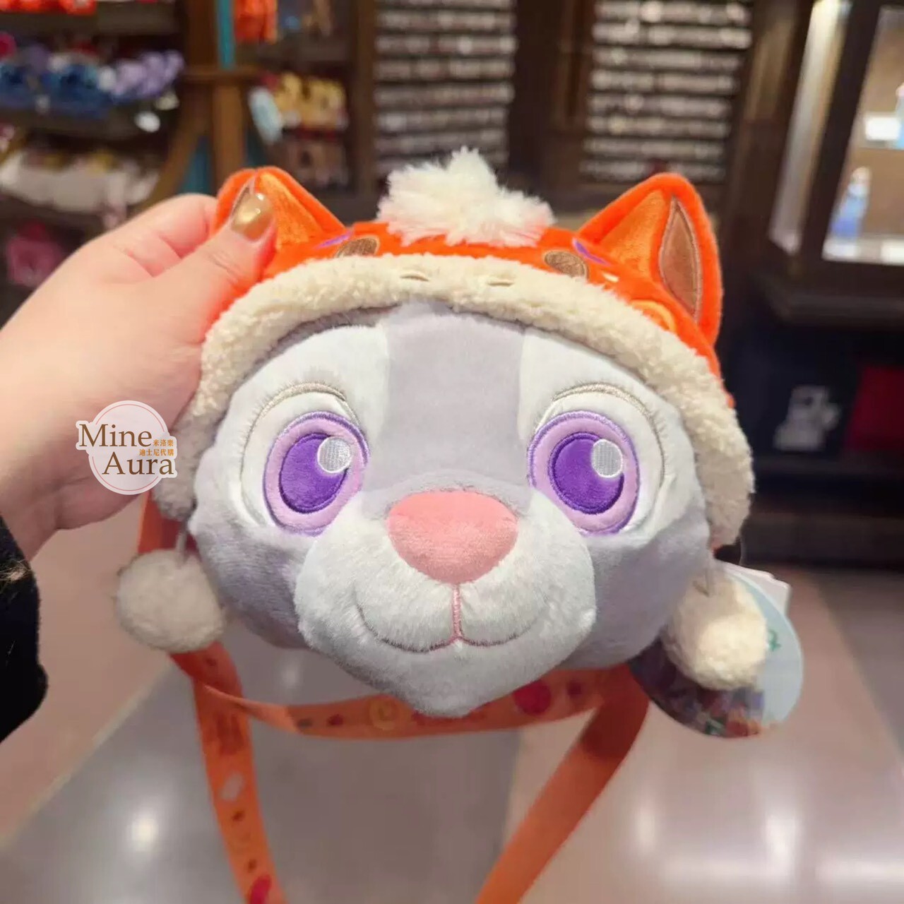 2026 新春 動物方城市 Zootopia 哈茱蒂 Judy 兔 大頭造型 絨毛 票卡包 斜背小包 -上海迪士尼樂園