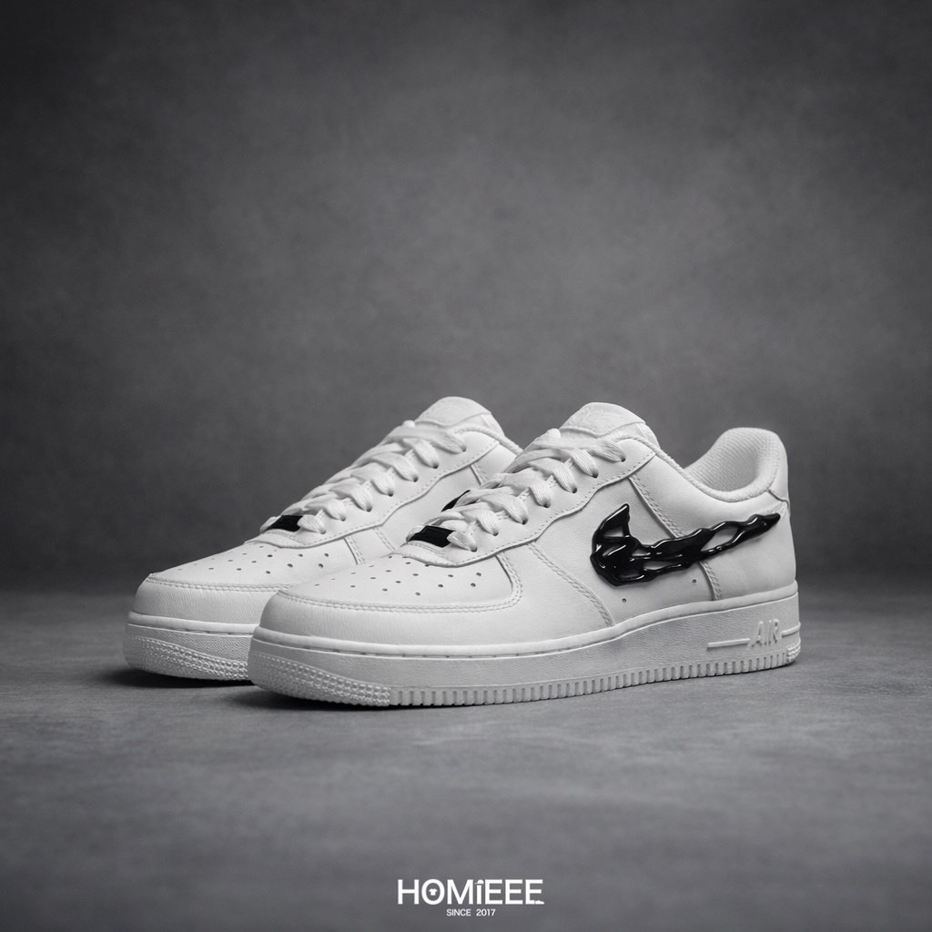 Nike Air Force 1 Liquid 金屬 液態銀 黑勾 女鞋 [IF1686-101]