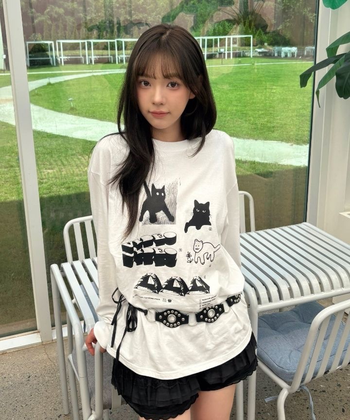 【限時預購】韓國 video JOCKEY 經典 貓貓 Ibeumyeon Baro Hipster Ls T-shirts 上衣 長袖 T恤