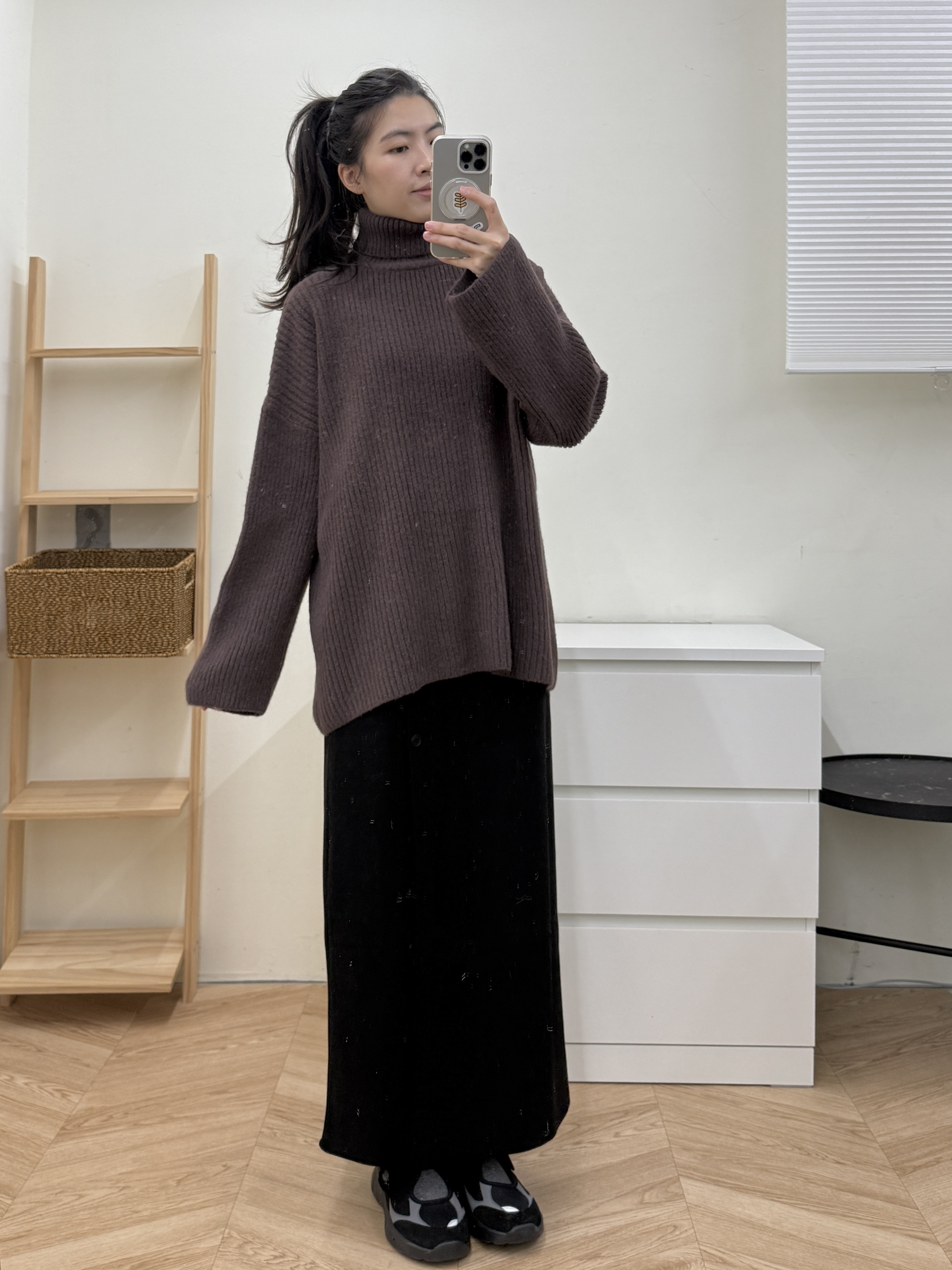 坑條高領厚實毛衣*3色