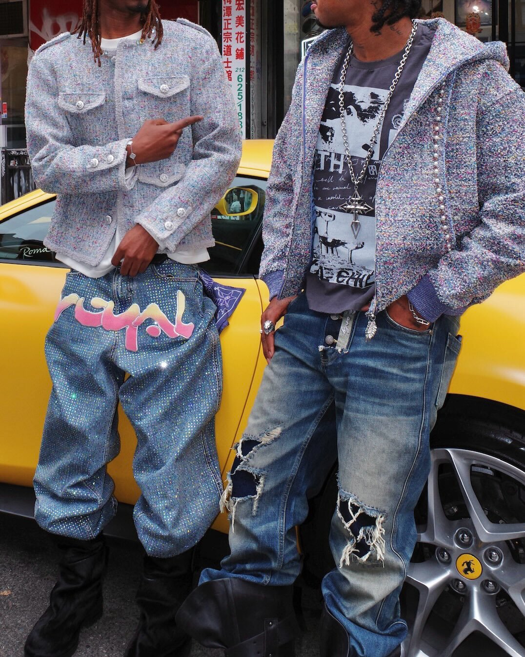 BIRTH OF ROYAL CHILD｜Graffiti Logo Diamond Denim