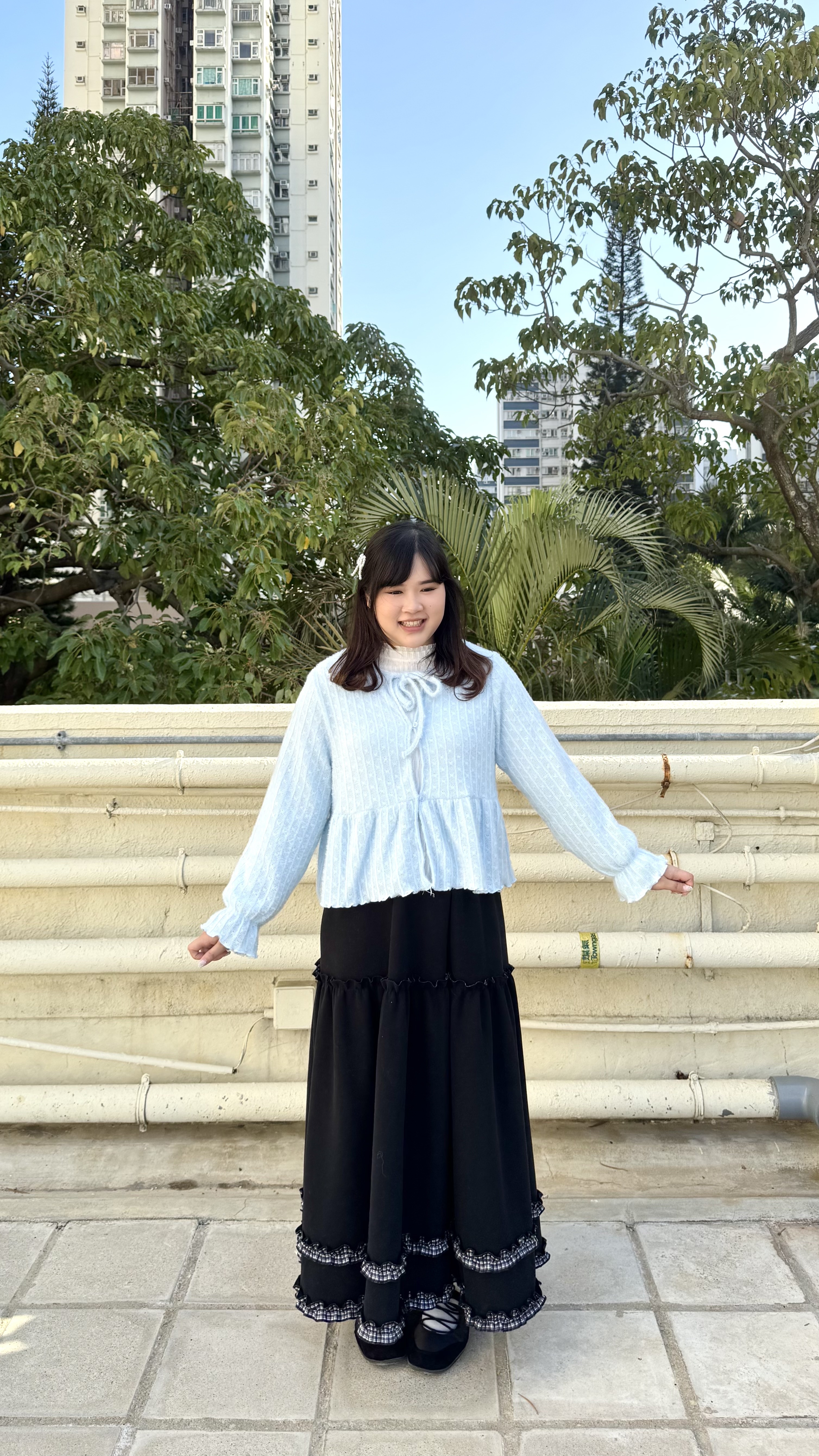 軟棉棉～綁帶通花小外套