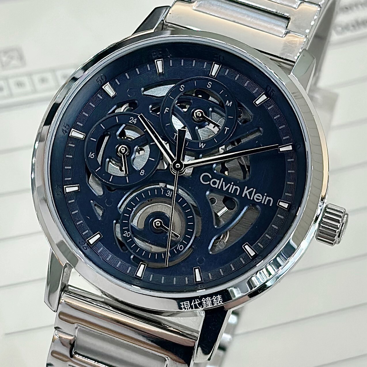 【CALVIN KLEIN】半簍空鍊帶錶CK25200562 40mm 現代鐘錶