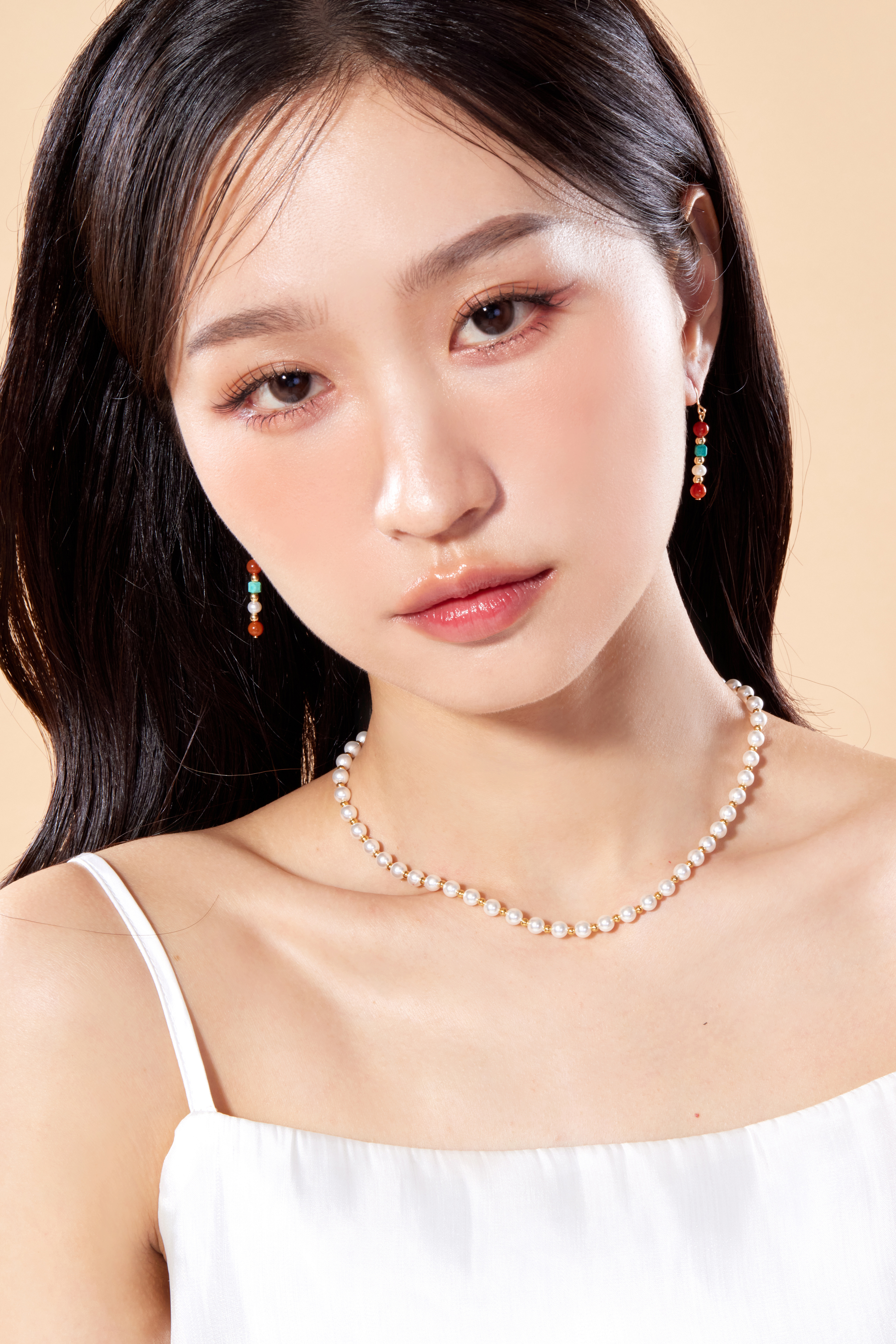 N1278 | 純銀金球人工珍珠項鍊