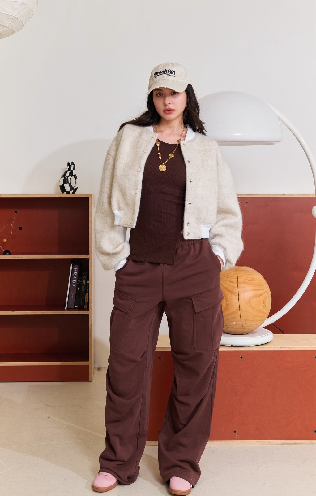 刷毛工裝棉褲_AMISSA（咖）