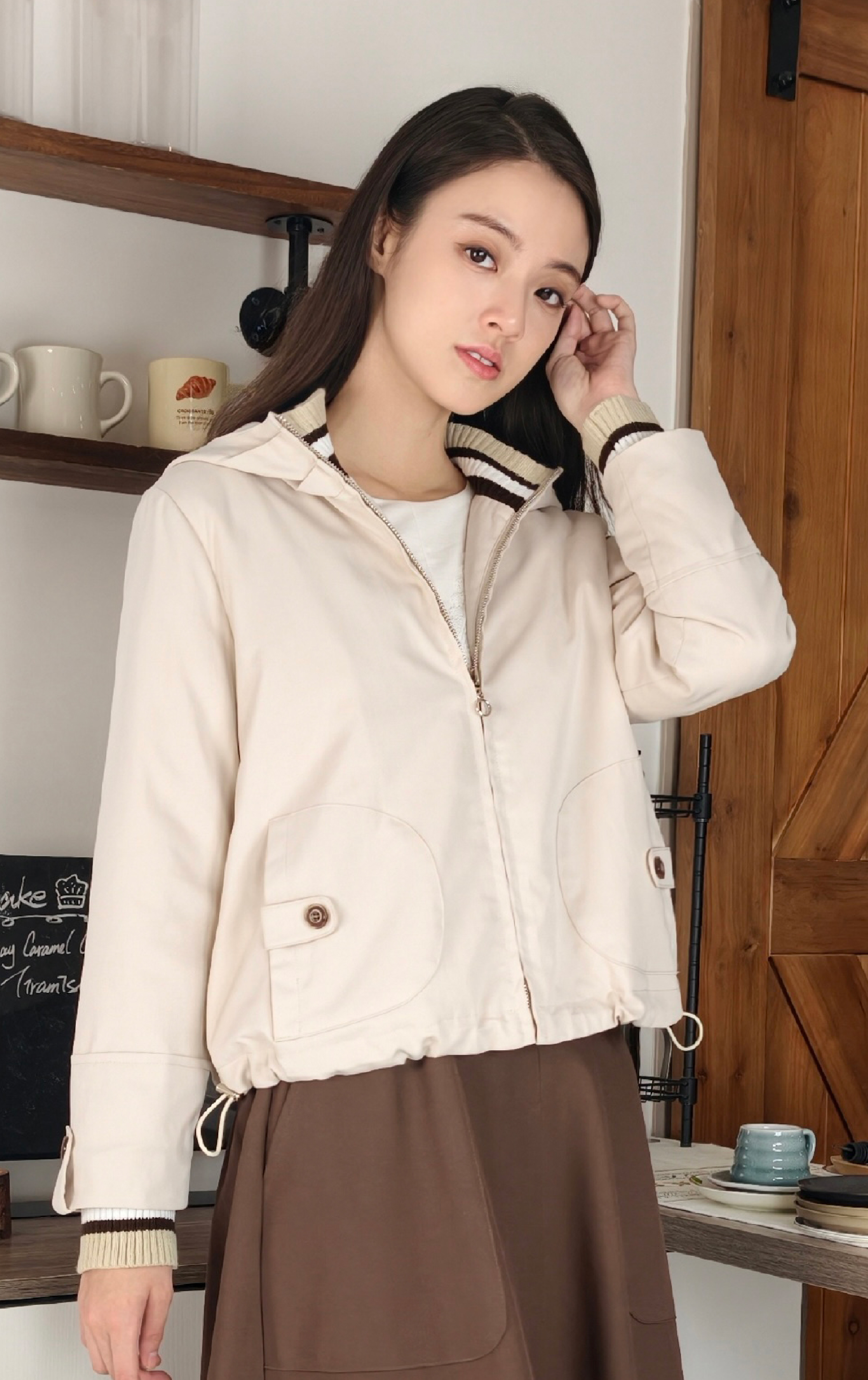 Striped Hooded Jacket JK0937