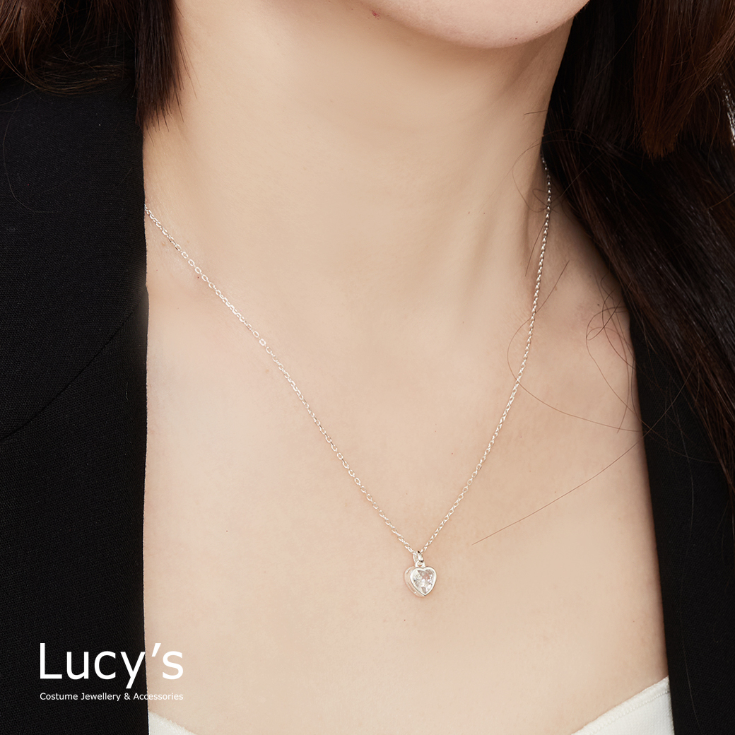 925純銀 璀璨愛心 項鍊 (二色) (129169/129170)