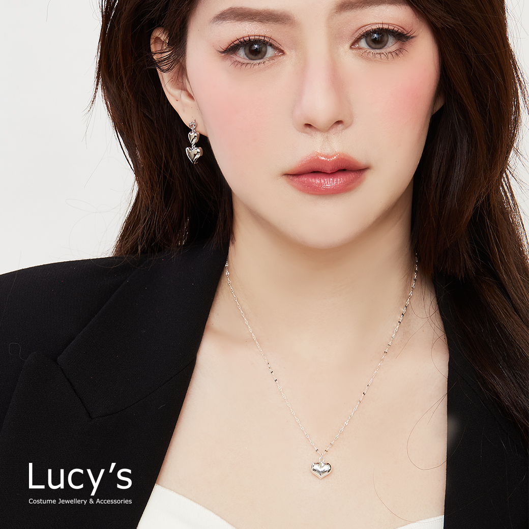 925純銀 波光愛心 項鍊 (二色) (128916/128917)