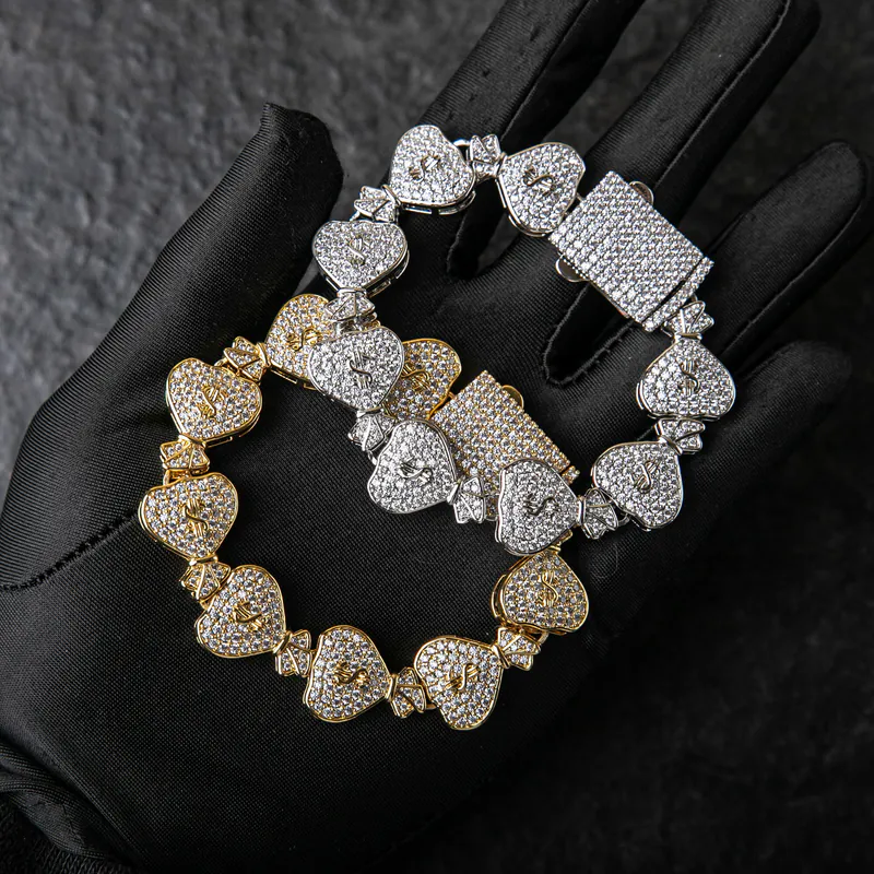 代購-Gold coast 15mm滿鑲錢袋造型手鍊