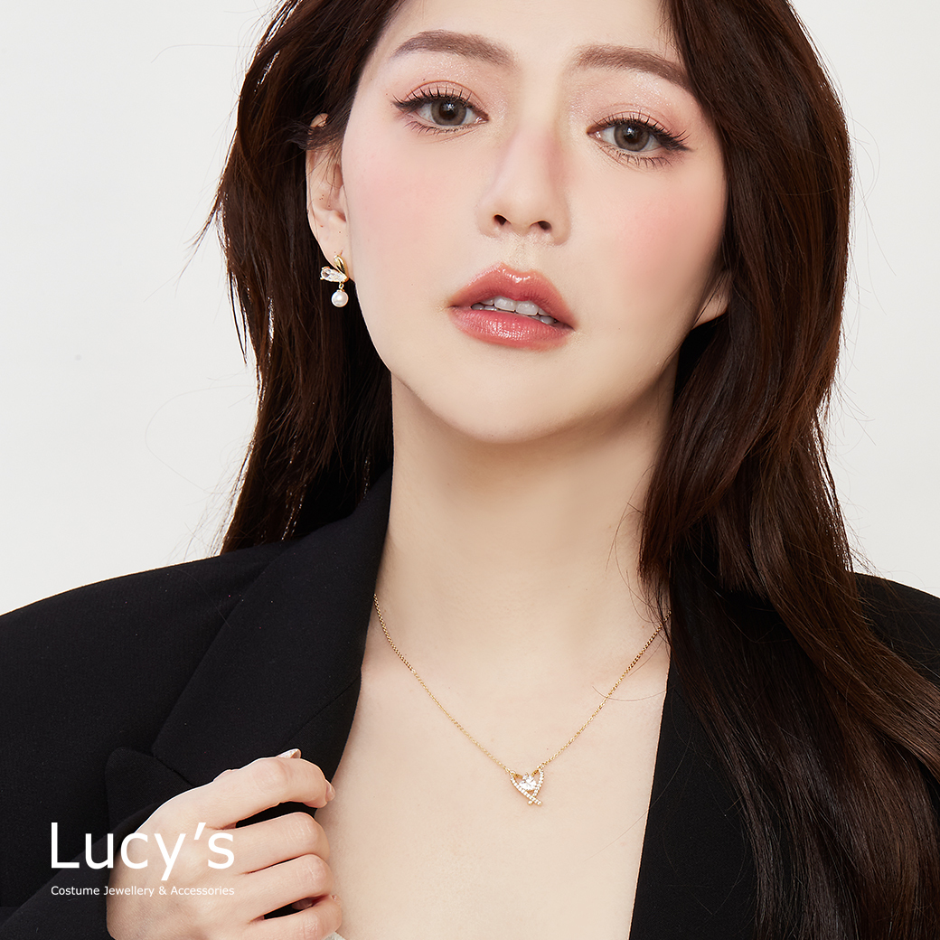 雙心閃閃 項鍊 (二色) (128394/128395)