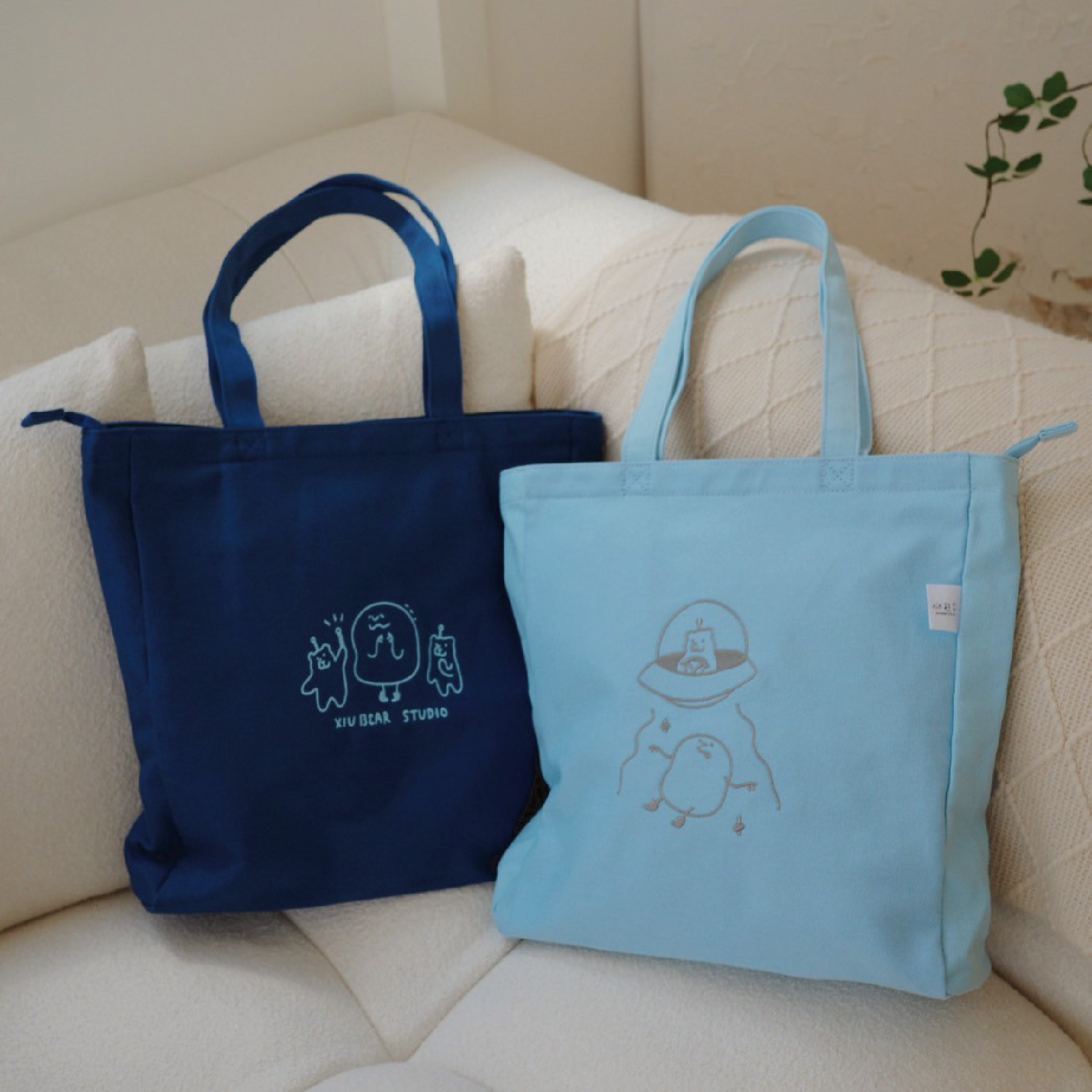 咻熊家 很多顏色的刺繡方方袋 五款可選