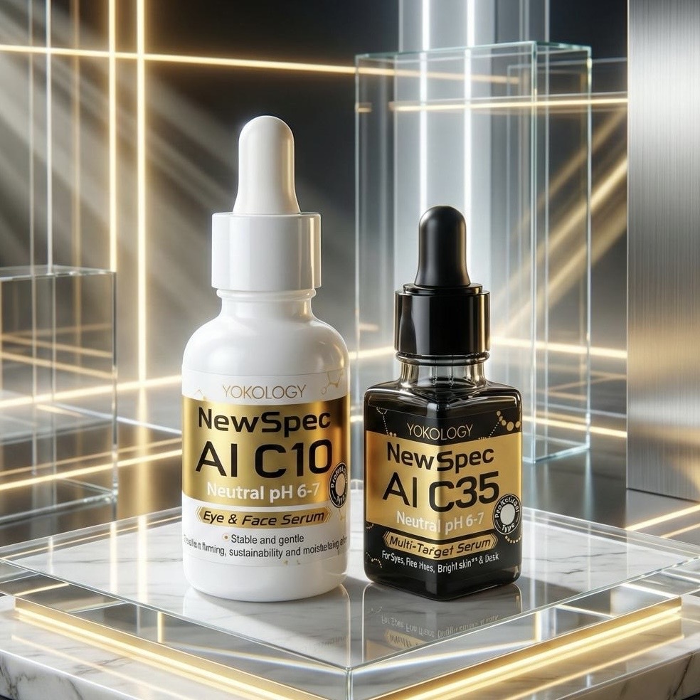 YOKOLOGY NewSpec AI C10 + C35 超智能‧維C面眼頸精華液 + 重點袪斑袪眼紋逆齡精華 / 各1支（原價：$1,860）