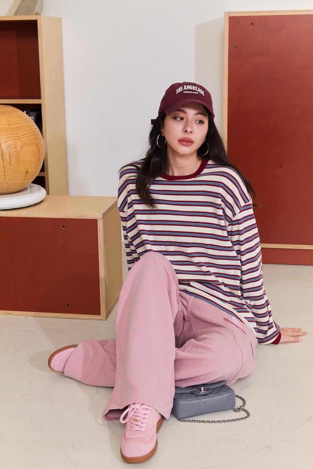 刷毛工裝棉褲_AMISSA（粉）