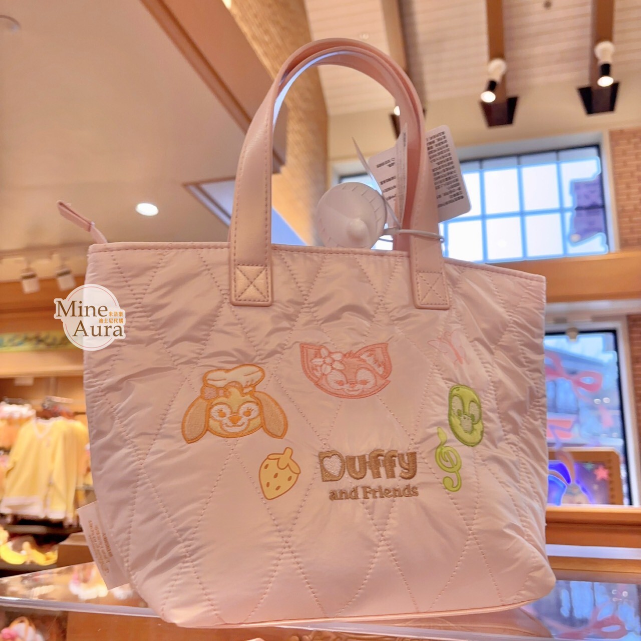 達菲 Duffy 與好友們 繽紛糖豆系列 手提 餐袋 + 玻璃 餐盒 便當盒 -上海迪士尼樂園