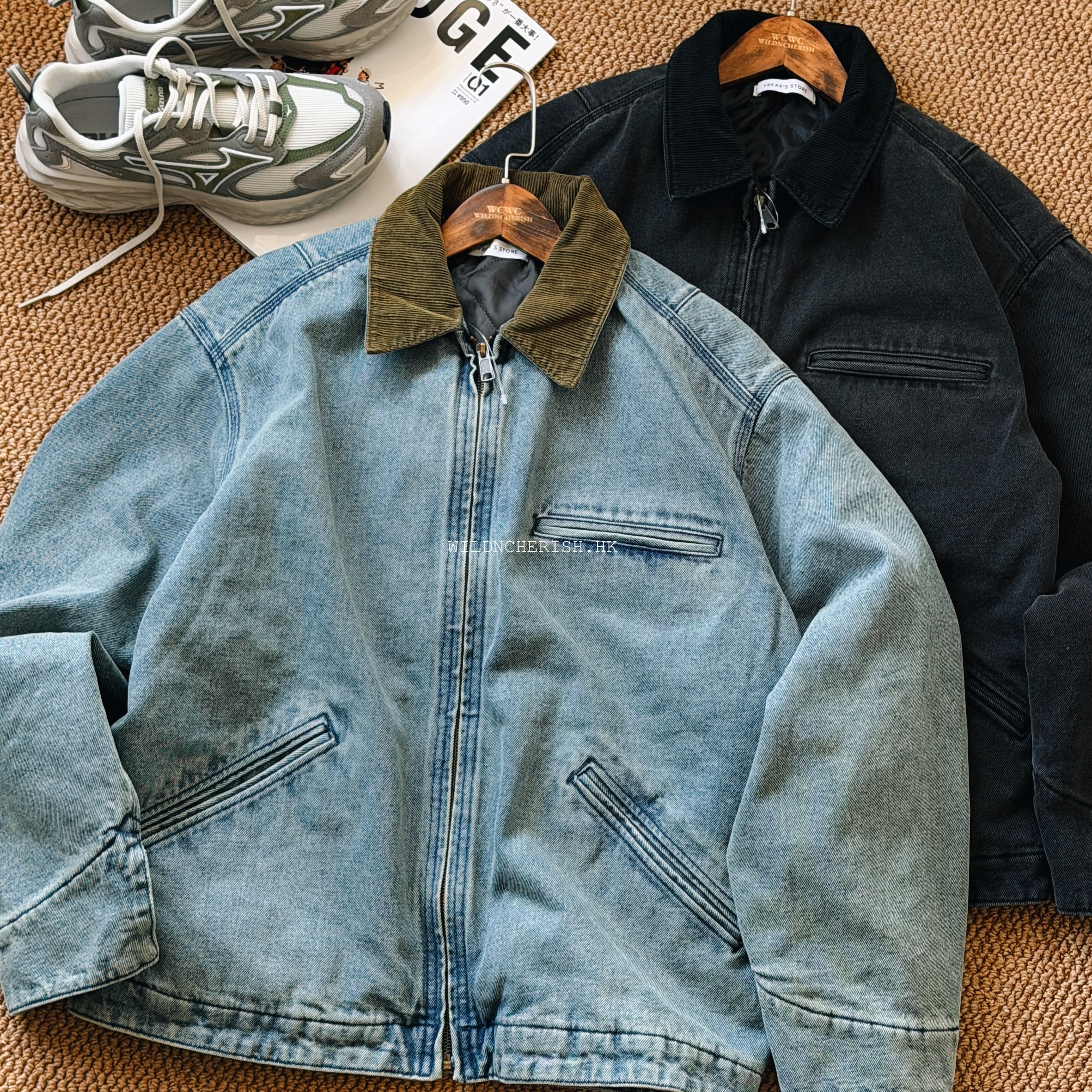 現貨 | Freak's Store Contrast Washed Denim Jacket 洗水牛仔 鋪棉 底特律