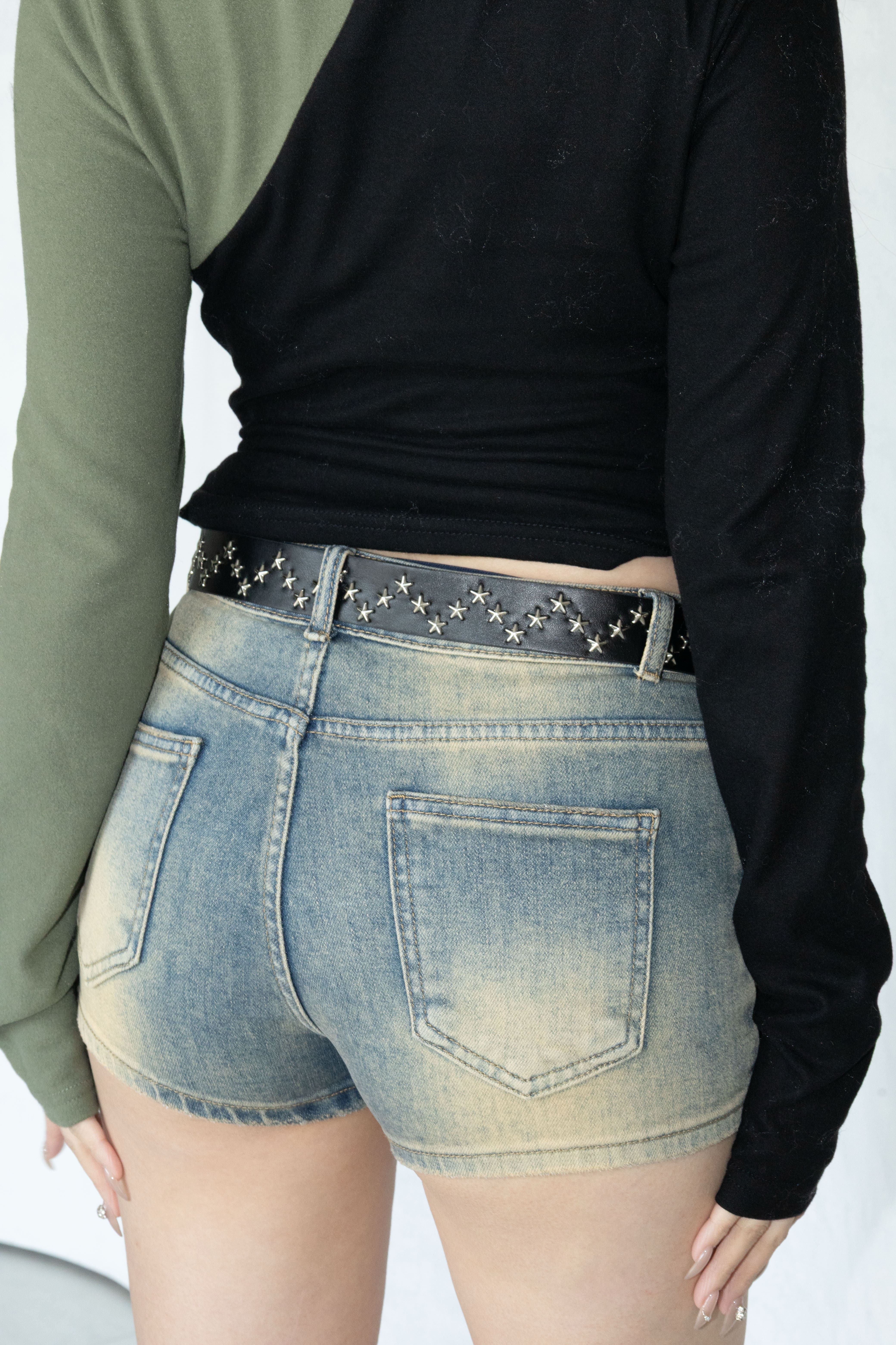 Y2K星星鉚釘皮帶