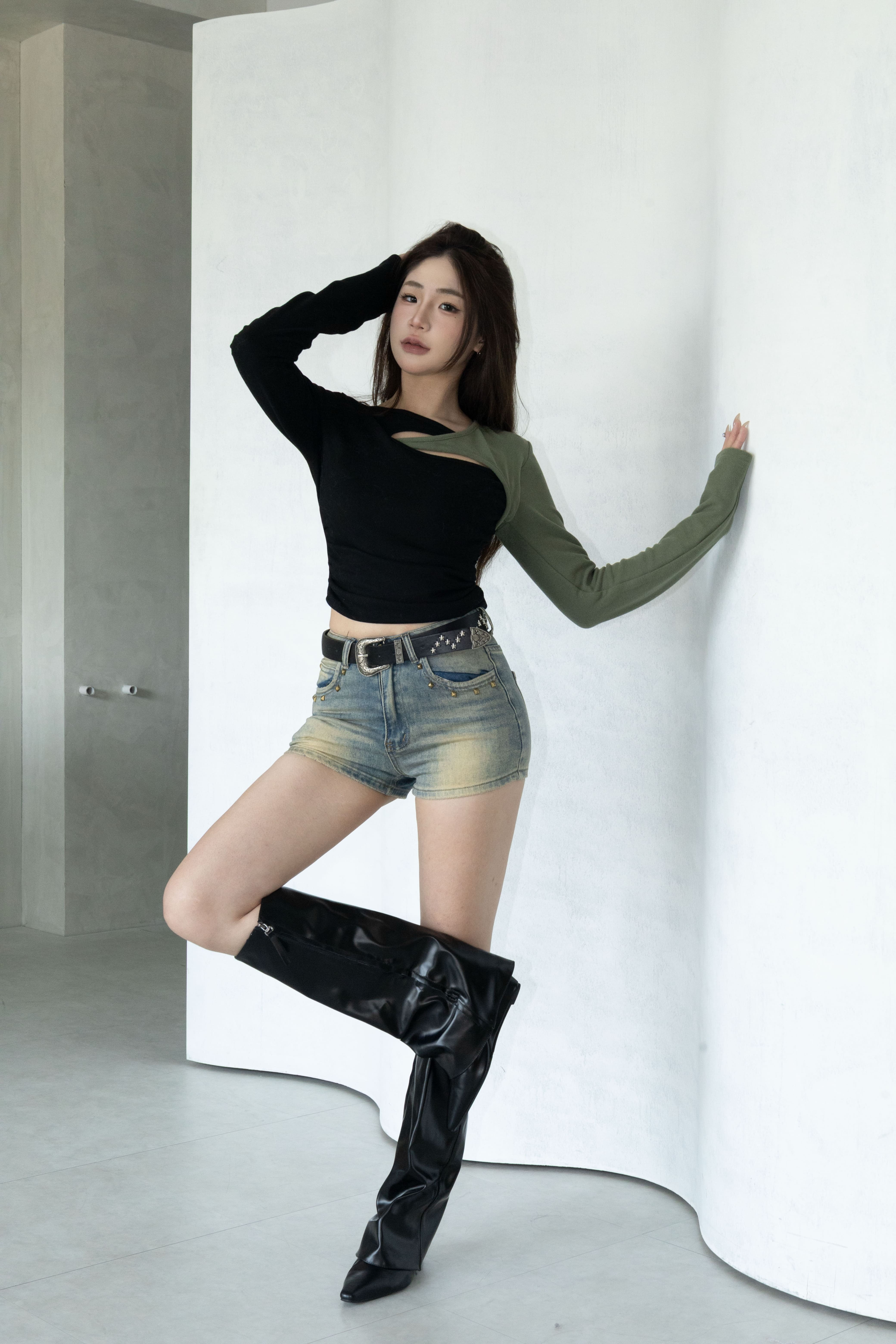 Y2K星星鉚釘皮帶