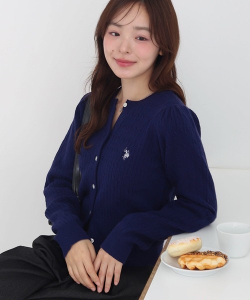 【現貨】US POLO ASSN. × WEGO 麻花紋 針織衫 針織外套 開襟衫 排扣 短版 修身