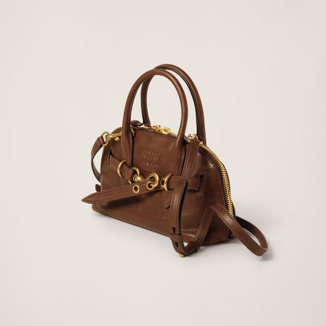 1FF0101-284 [MIU MIU] Aventure Nappa Leather Top-Handle Bag Oak (SS26) #5BB169_2BBL_F0316_V_OOO (B-EU-E)