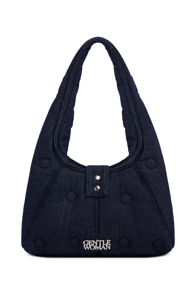 Gentle Woman Denim Hobo Beady Bag (Blue)