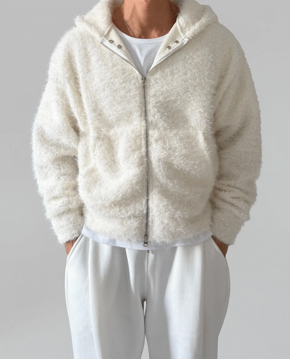 泰迪熊毛絨拉鍊夾克