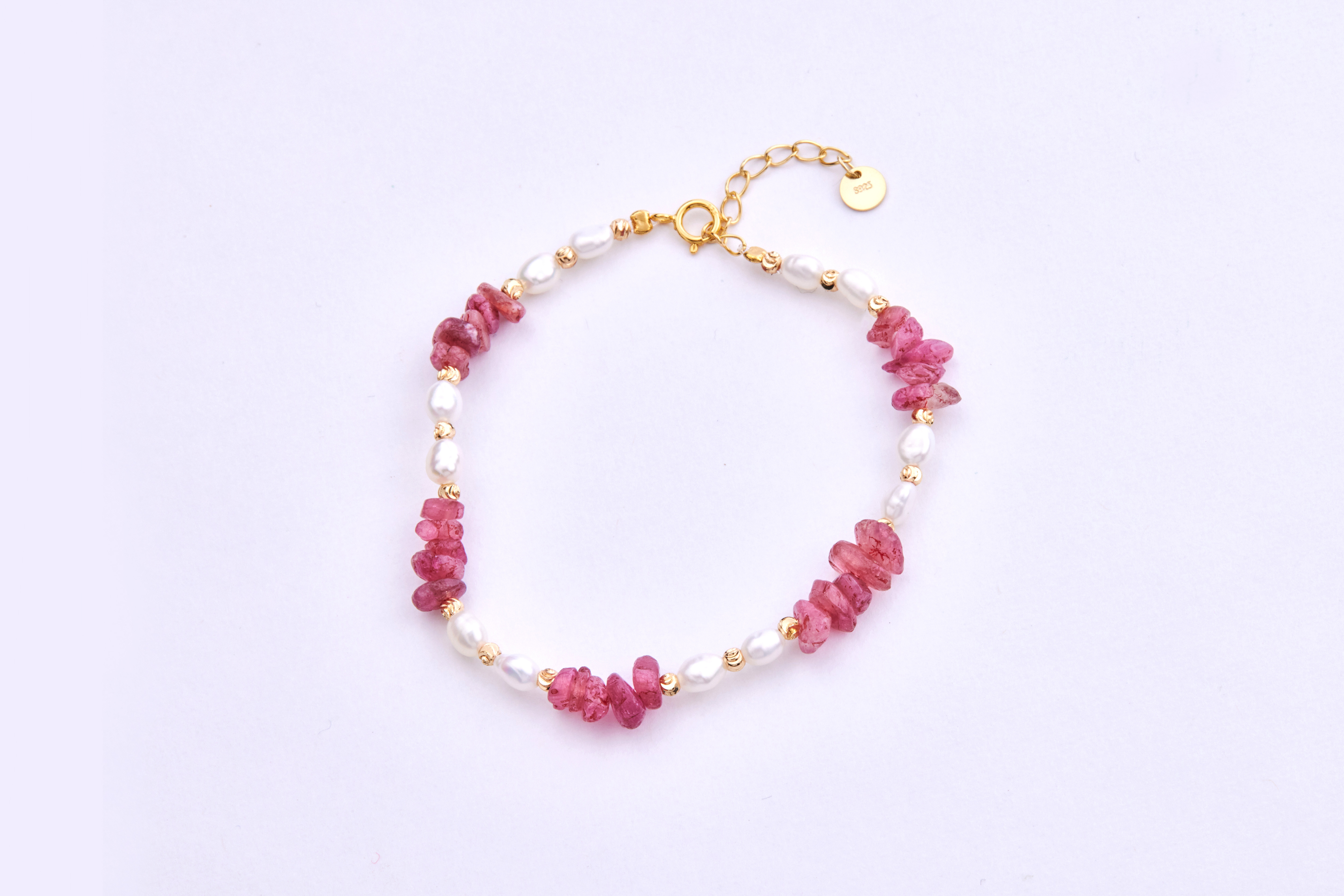 B591 | 純銀碧璽珍珠手鍊