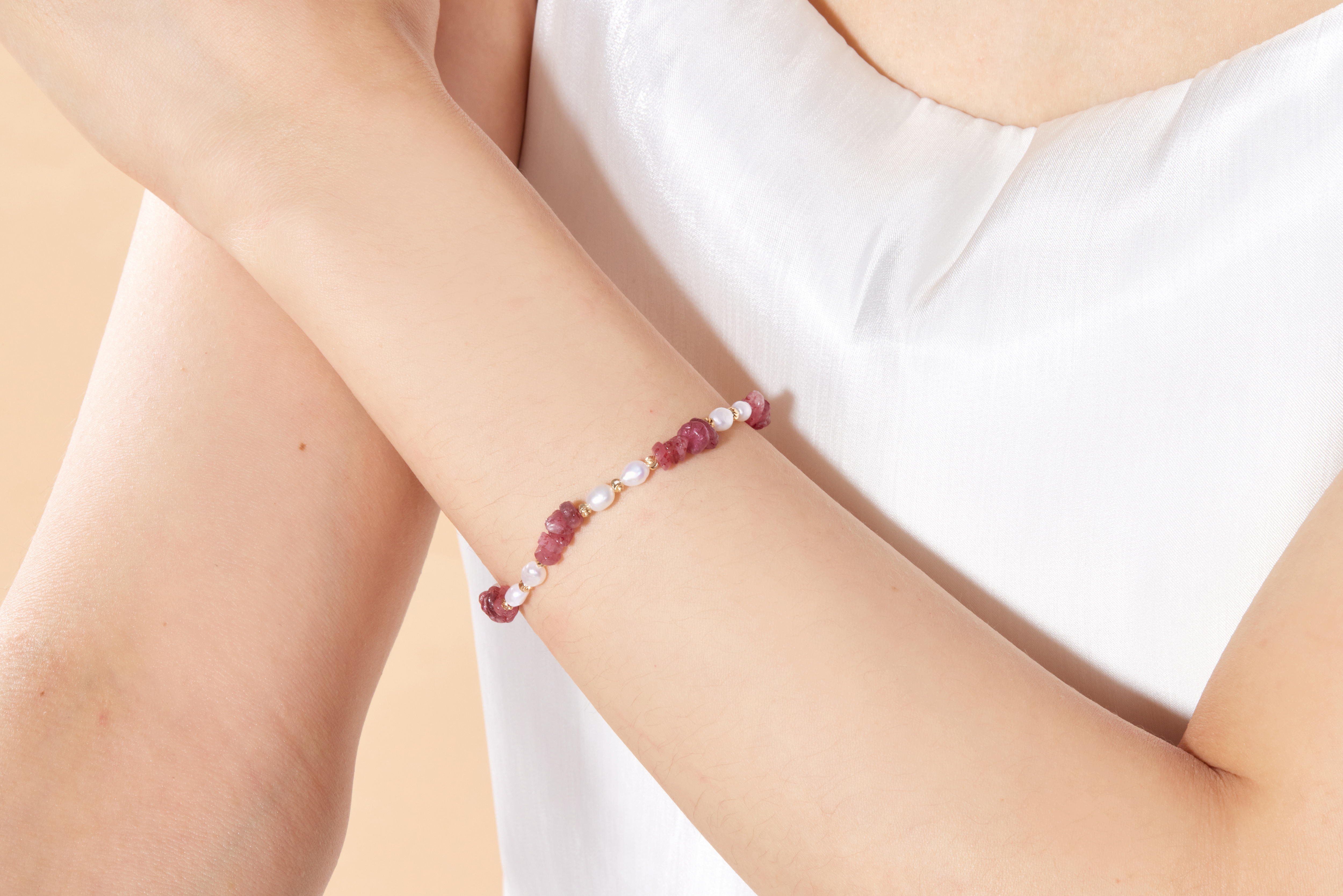 B591 | 純銀碧璽珍珠手鍊